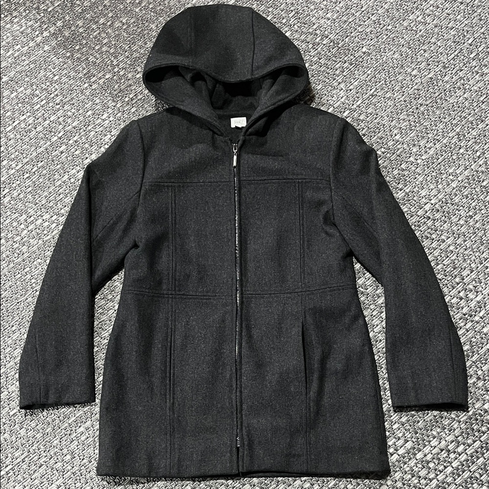 Suzy Shier | Grey Hooded Wool Blend Jacket